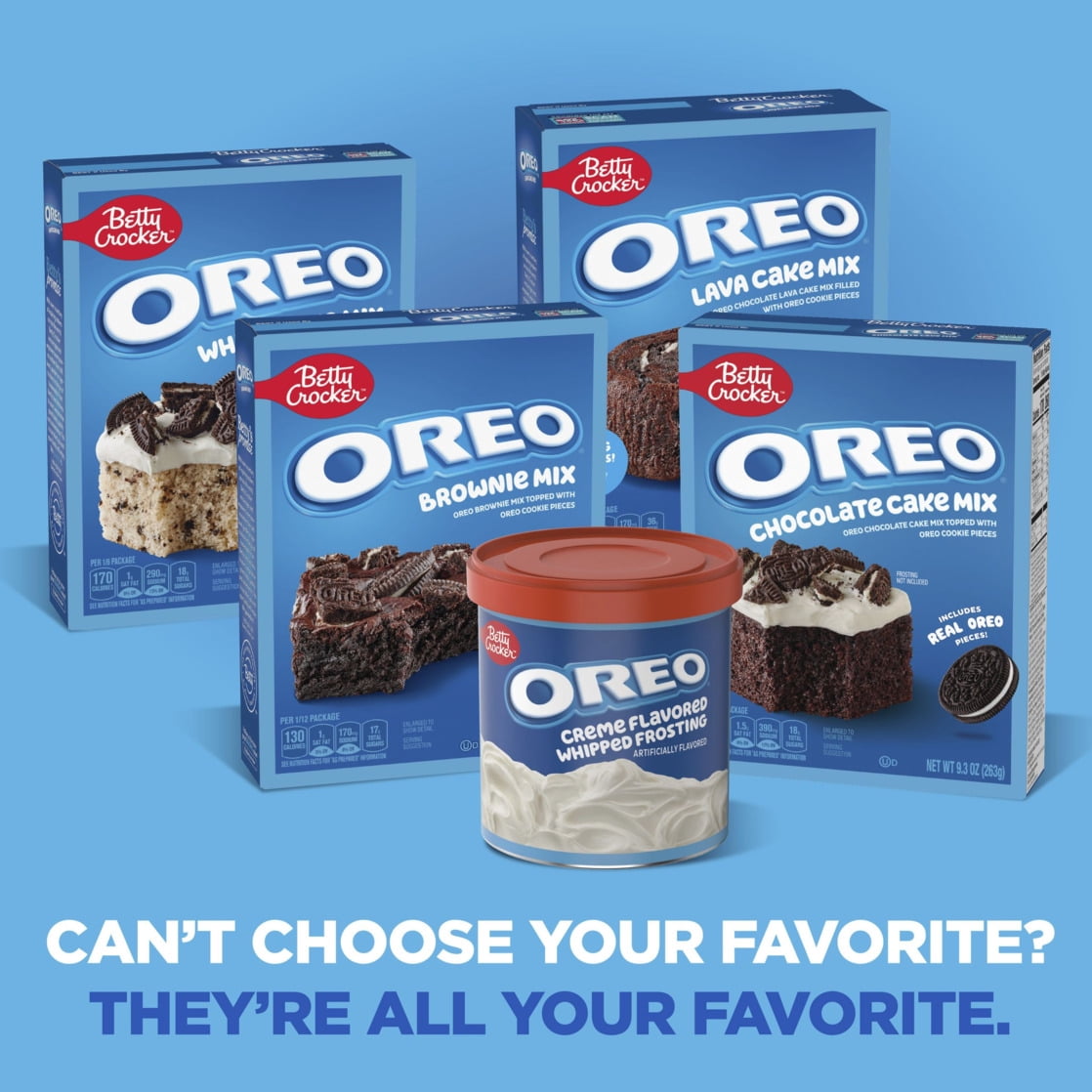 (6 pack) Betty Crocker OREO White Cake Mix, White Cake Baking Mix With OREO Cookie Pieces, 9.3 oz