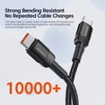 thumbnail image 6 of Toocki 100W Type C to USB C Cable PD 3.0 Quick Charge 4.0 Fast Charging Type C to Type C for iPhone 15 Macbook Samsung Xiaomi, 6 of 11