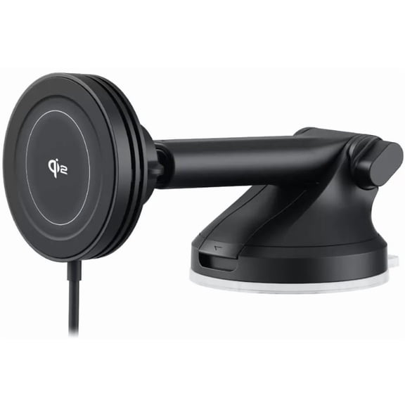 iOttie Velox Mini Qi2 Wireless Dash & Windshield Car Phone Mount - Black: USB-C Car Accessories