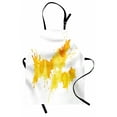 thumbnail image 1 of Yellow and White Apron Abstract Splash Watercolor on White Backdrop Dirty Stain Grunge Look, Unisex Kitchen Bib Apron with Adjustable Neck for Cooking Baking Gardening, Yellow Marigold, by Ambesonne, 1 of 3