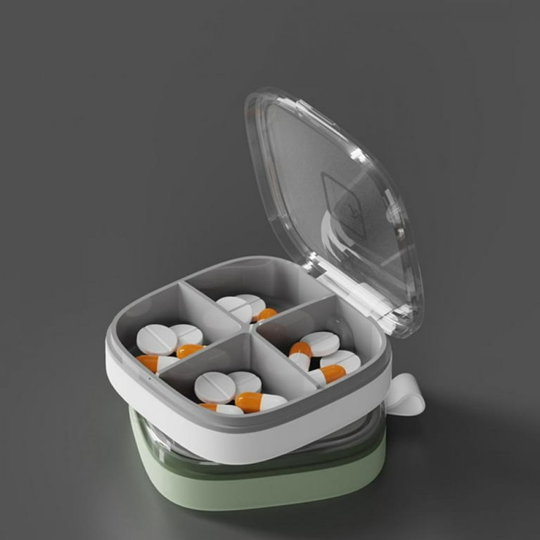 Pill Box For Purse Decorative Pill Case Holder Floral Travel Mint Vitamin  Metal
