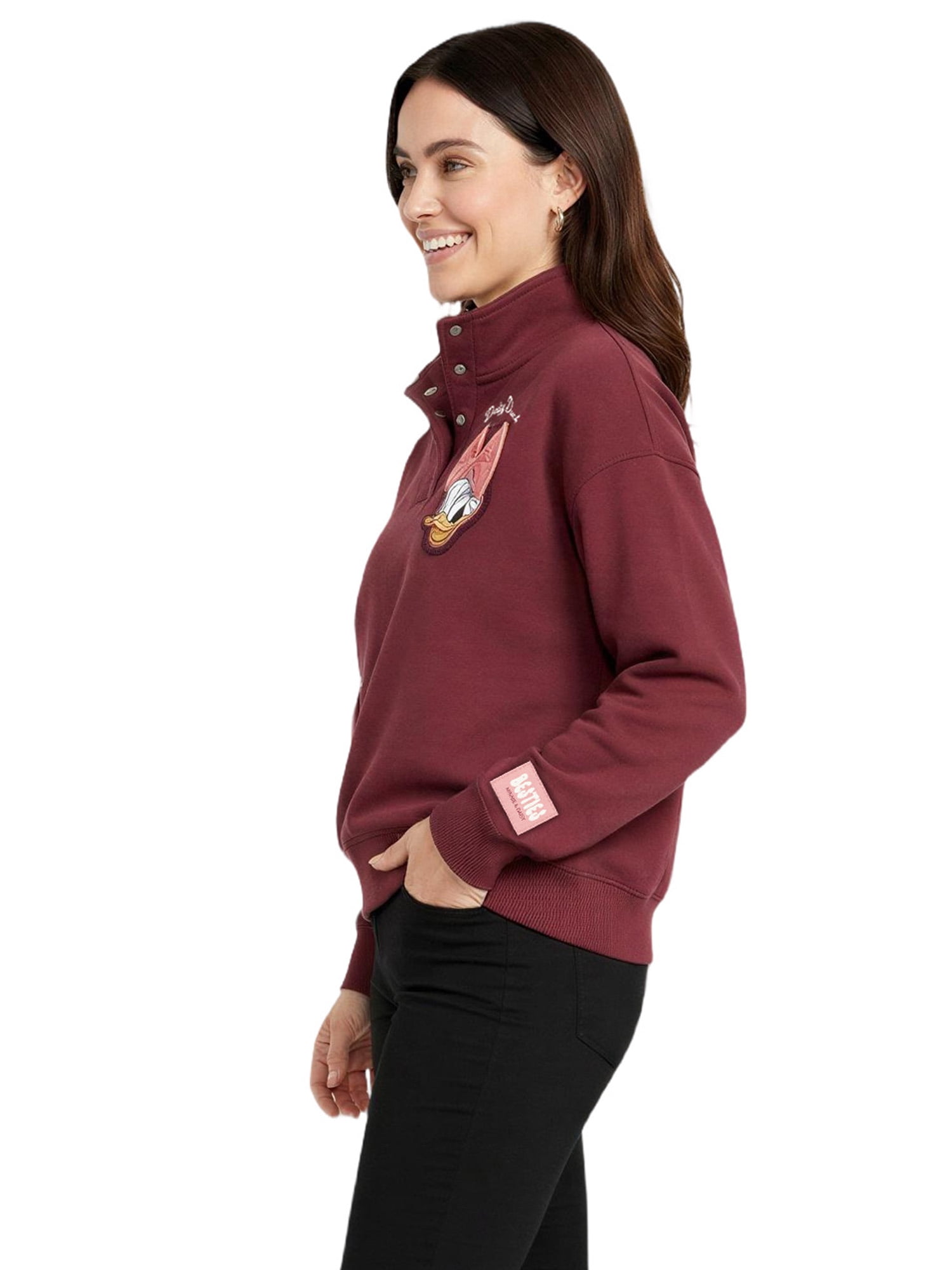 Minnie Mouse Womens Quarter Snap Pullover, Sizes XS-3XL
