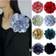 thumbnail image 2 of Large flower brooch fashion French badge satin decorative Pi, 2 of 5