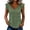 Green-02, variant on Perfectbot Women's Casual V-Neck Blouse, Ruffle Sleeves Side Buttons Lightweight Summer Top Cotton Blend