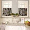 thumbnail image 2 of Rustic Forest Curtain Set, Camouflage Hunting Tree Camo Deer Elk Bird Bear Window Valances and Tier Set for Kitchen Living Room, 54''x18'' & 27''x24''x2, 3 Panels, 2 of 5