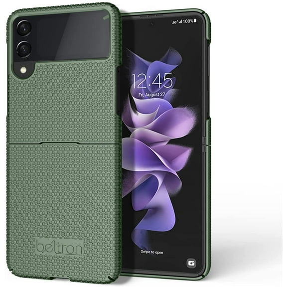 BELTRON Case for Galaxy Z Flip 3 5G, Thin Fit Tough Protective Hard Shell Cover Designed for Samsung Galaxy Z Flip3 5G SM-F711 2021 - Green