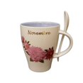 thumbnail image 1 of Novembre Ensemble Tasse et Cuillère Chrysanthème, 1 of 1