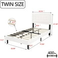 thumbnail image 6 of Alazyhome Twin Button Tufting Headboard Metal Platform Bed, White, 6 of 6