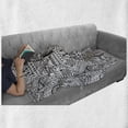 thumbnail image 6 of Hipster Soft Flannel Fleece Throw Blanket, Design with Some Geometrical Shapes with Leaves and Dots Culture, Cozy Plush for Indoor and Outdoor Use, 50" x 60", Black White, by Ambesonne, 6 of 6