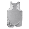 thumbnail image 4 of Wang6 Women Loose Fit Racerback Tank Tops Causal Sleeveless Crew Neck Tshirts Summer Baseball Printed Tops Graphic Tees Shirts Light Gray M, 4 of 5