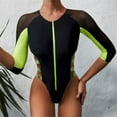 thumbnail image 5 of MSJUHEG Surf Swimsuits for Women,Surfing Bathing Suit,Long Sleeve Swimsuits for Women,Wetsuit Women,Long Sleeve Bathing Suit for Women,Traje De Ba?o Para Mujer,Rash Guard Swimsuit Women Green L, 5 of 8