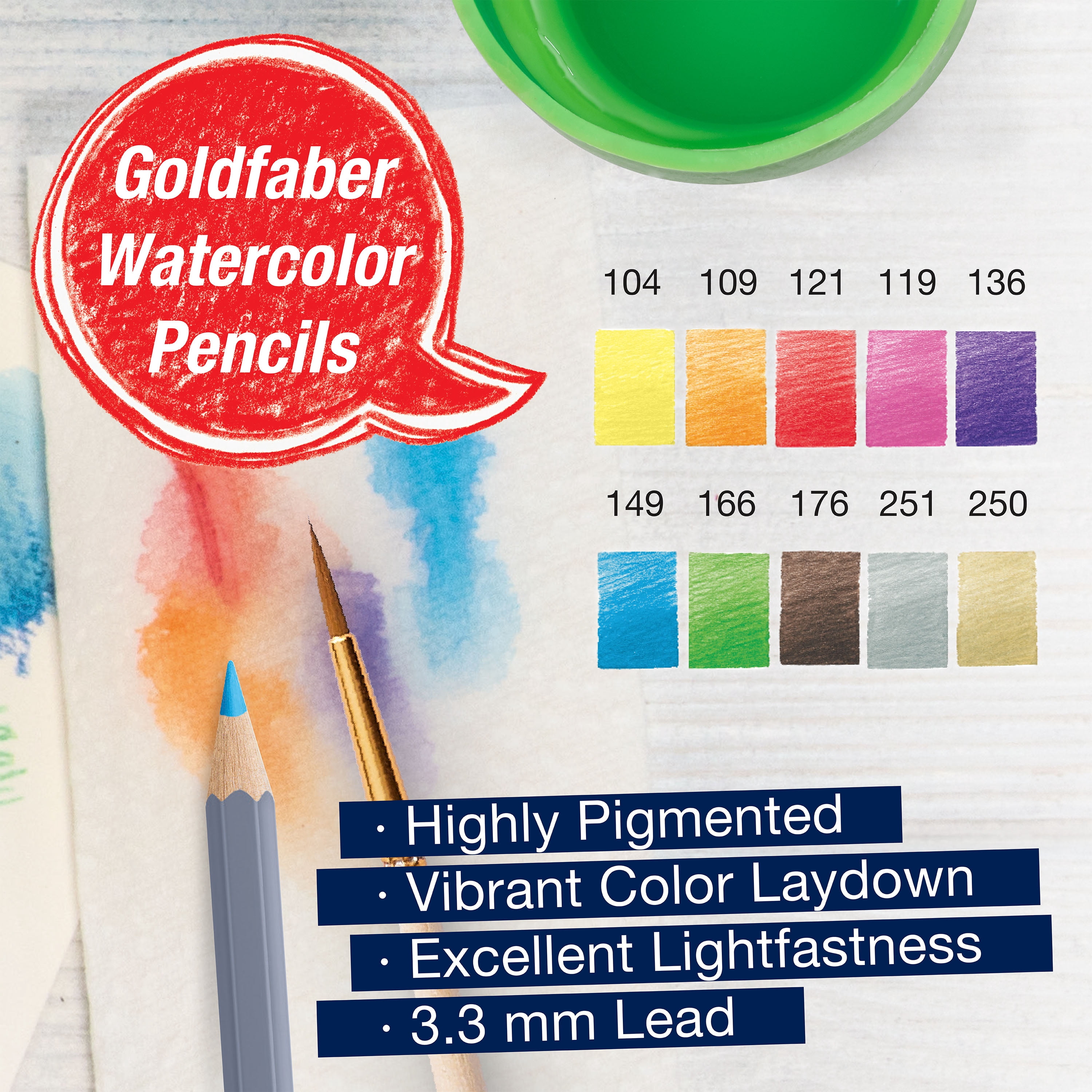 Faber-Castell Art on the Go Watercolor Pencils - 10 Pencils for Beginners (Adults) Unisex