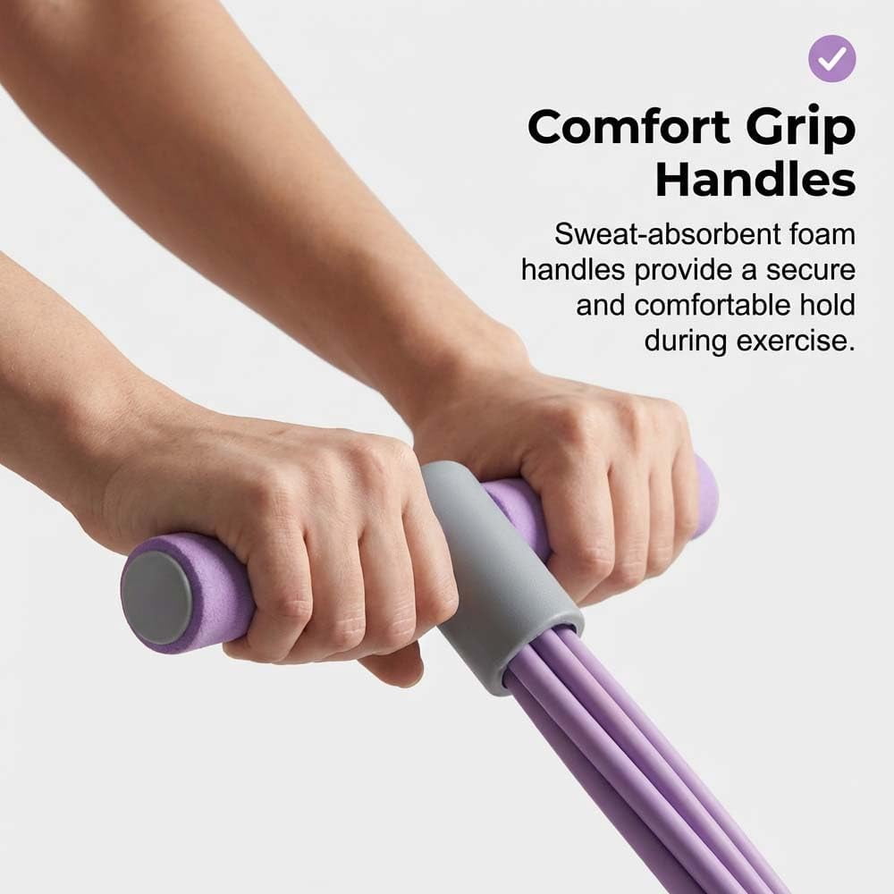 Pedal Resistance Bands with Handles, 2026 Upgraded 6-Tube Multifunction Tension Rope for Yoga Pilates, Durable Elastic Pedal Puller Resistance Band Sit Up Fitness Equipment for Women