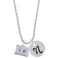 thumbnail image 1 of Delight Jewelry Silvertone Suitcase Silvertone Script Initial Disc - N - Charm Necklace, 20"+3", 1 of 4