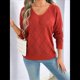 thumbnail image 5 of Suéter de Crochet para Mujer, Top de Larga Calada, Conjuntos de Otoño, Moda Naranja-Rojo L, 5 of 10