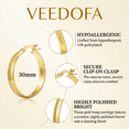 thumbnail image 3 of VEEDFOFA 14K Gold Plated Hoop Earrings, Hypoallergenic Multi Size Secure Closure Earrings for Women Daily & Gift, 3 of 6