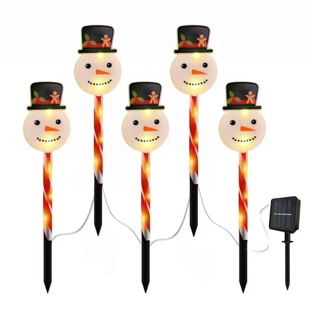 LED Muñeco Nieve Solar para Jardín Navidad Copo Luces Al Aire Libre Lindo