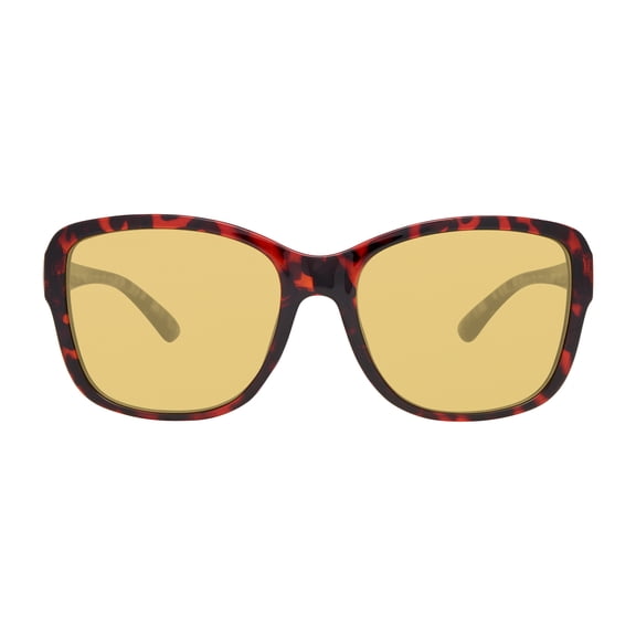M  Women's Tortoise Driving Glasses with High-Quality Plastic Frame and Yellow Lenses