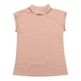 thumbnail image 3 of SNKSDGM Women's Plus Casual Easter Shirts Womens Tops Dressy Casual Linen Tops for Women 2025 Casual Cap Sleeve Summer Shirts Loose High Neck Tshirt Dressy Casual Blouses Casual Tops for Women, 3 of 3