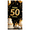 2A, variant on Black Background Glittery Golden 50th Birthday Banner with Crowns Balloons Stars Cakes, Party Decoration Backdrop for Photography Props Birthday Party Celebrations