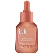 ITK Brightening Vitamin Face Serum with Vitamin C |Skin Brighten Serum + Lightens Dark Spots | Vegan + Cruelty Free | 1 oz