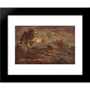 Sunset at Arbonne 20x24 Framed Art Print by Theodore Rousseau