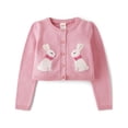thumbnail image 1 of Jersey tipo cárdigan Gymboree con cinta rosa con forma de conejo para niños pequeños de 12 m, 1 of 2