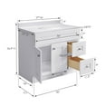 thumbnail image 5 of Design House Brookings 37" x 22" Ready to Assemble 2-Door 2-Drawer Bath Vanity with Cultured Marble Single Hole Top, Sherwin Williams® White/White, 5 of 23