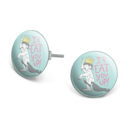 Where the Wild Things Are Eat You Up Novelty Silver Plated Stud Earrings