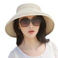 thumbnail image 7 of Windfall Women Sun Visor Hats Beach - Foldable Roll Up Wide Brim Bowknot Summer Straw Hat Cap Cruise wear for Womens, 7 of 7