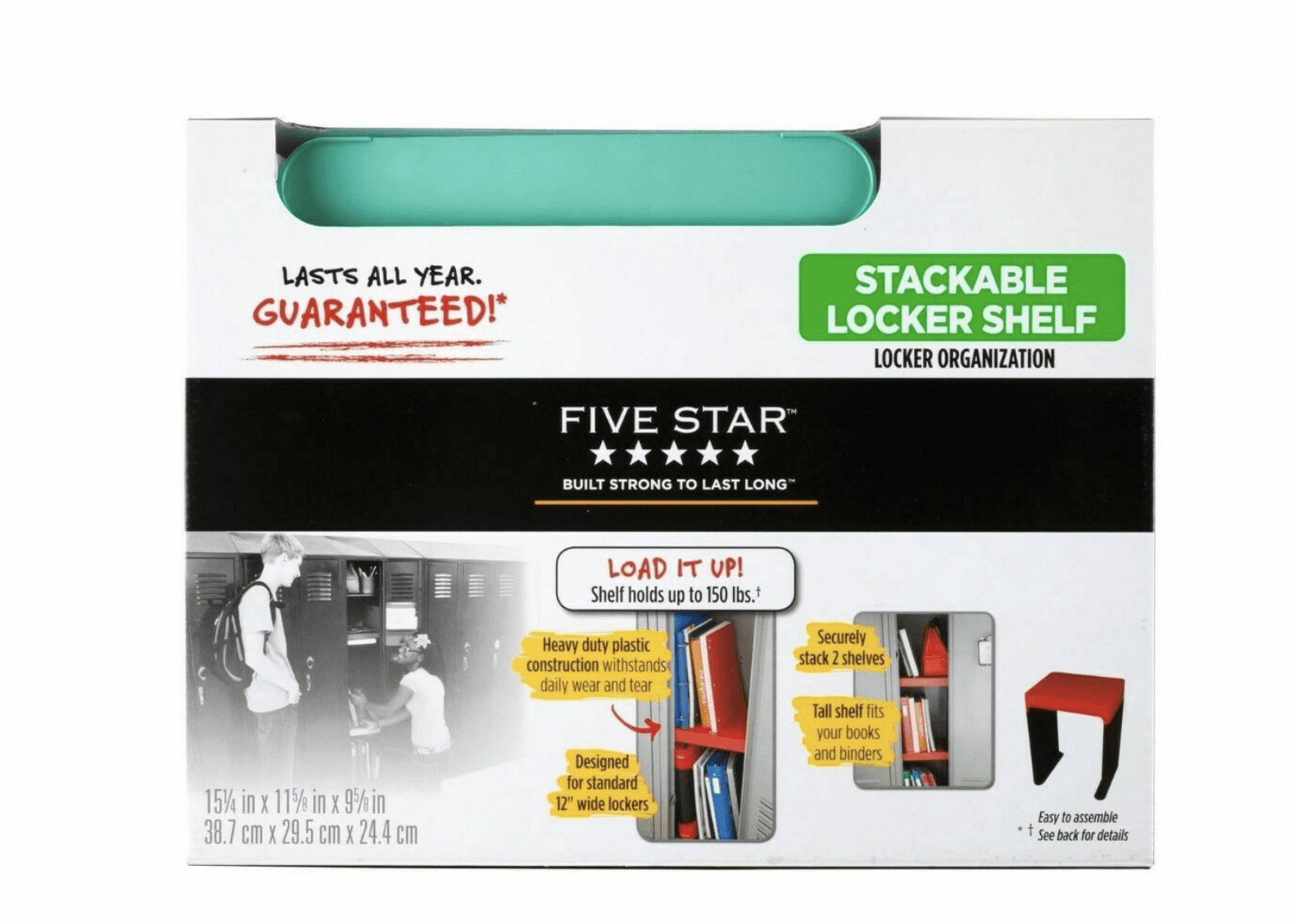 Five Star Stackable Locker Shelf 15" Mint Green