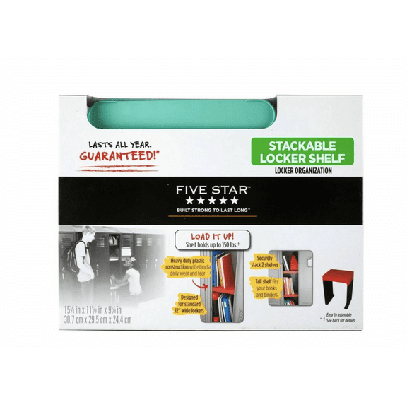 Five Star 15" Stackable Locker Shelf, Mint Green