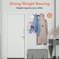 thumbnail image 2 of 2 Pack Coat Rack Wall Mount, Coat Hooks Wall Mounted with 5 Tri Hooks, 16 Inch Heavy Duty Coat Rack to Hang Coats, Hat and Towel, Wall Hooks for Entryway and Bedroom (Black), 2 of 7