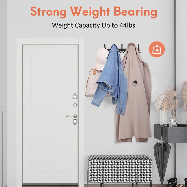 Optish 2-Pack Wall-Mounted Coat Rack, 16-Inch Black photo 2