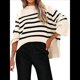 thumbnail image 3 of Suéteres de Punto A Rayas de Gran Tamaño para Mujer, Ropa de Otoño 2025, Suéter de Cuello Redondo de Invierno con Abertura Lateral Albaricoque XXL, 3 of 7