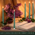 thumbnail image 4 of ORUYROP 24 Packs Flameless Taper Candles Battery Operated 11 Inch Long Candle Light LED Flameless Candlesticks Fake Candles Flickering Tapered Candles for Valentine's Day, Wedding(Green), 4 of 7