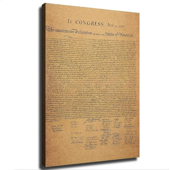 Vintage American Declaration of Independence Canvas Poster Modern Aesthetic Picture Wall Art Home Office Decoration Painting Holiday