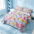 thumbnail image 3 of Erosebridal Cartoon Axolotl Twin Quilt Set, Kawaii Flower Twin Coverlet Set, Xmas Reversible, Soft Lilac, 2pcs (1 Bedspread and 1 Pillowcase), 3 of 7