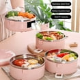 thumbnail image 5 of Stainless Steel Thermal Lunch Box,Portable Lunch Box,Stackable Lunch Box Container,4 Tier Leakproof and Microwave Safe Insulated Bento Boxes Food Container for Work,Camping and Picnicking(Pink), 5 of 7