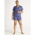 thumbnail image 3 of Joyspun Women's Dreamy Soft Collection Notch Collar Top and Shorts Pajama Set, 2-Piece, Sizes XS-3X, 3 of 6