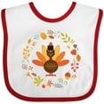 thumbnail image 3 of Inktastic Thanksgiving Turkey Fall Holiday Wreath Boys or Girls Baby Bib, 3 of 4