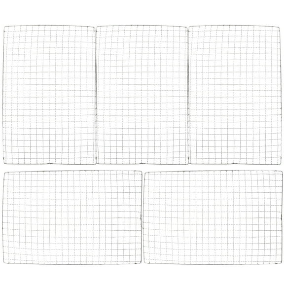 WINOMO 5Pcs Heat-Resistant BBQ Mats for Barbecue Supplies Silver 11.59X7.86X0.04In