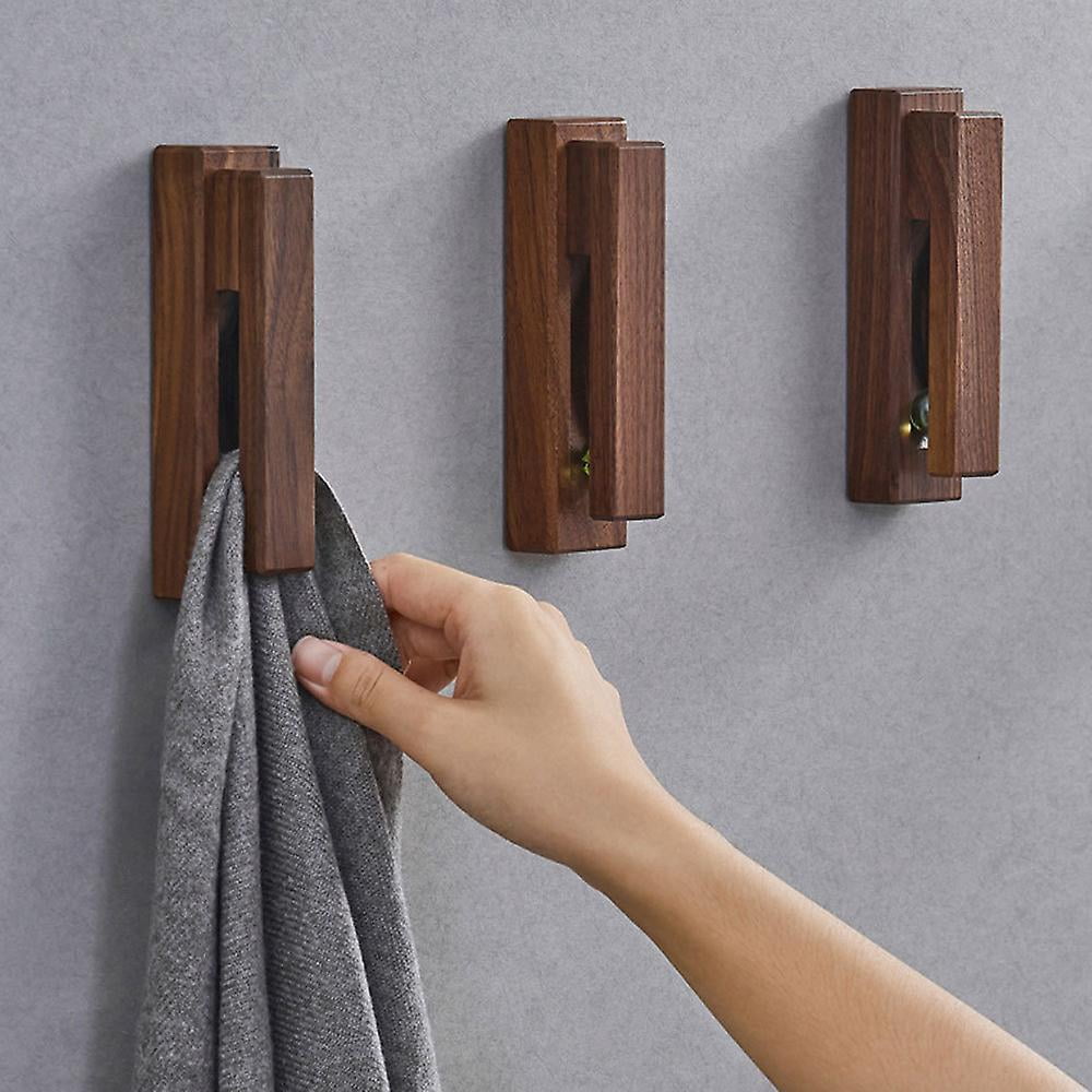 Lishi Vintage Wooden Towel Hooks Set of 3 Self Adhesive Wall Mounted Towel Racks for Bathroom and Kitchen Quick Drying Home Decor Walmart
