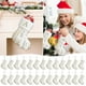 thumbnail image 1 of Medias de Navidad con carta bordada personalizadas - Calcetín de rayas de Papá Noel de 22 cm con gancho para la decoración de la chimenea y el árbol, 1 of 5