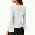 thumbnail image 4 of BLVB Womens 3/4 Sleeve Sparkle Mesh Top Blouses Casual Shirts Crewneck Glitter Night out Tops for Elegant Evening, 4 of 7