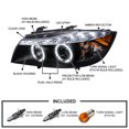 thumbnail image 4 of Spec-D Tuning LED Strip Black Projector Headlights Compatible with 2006-2008 BMW E90 3-Series 4 Door Sedan, Left + Right Pair Headlamps Assembly, 4 of 6