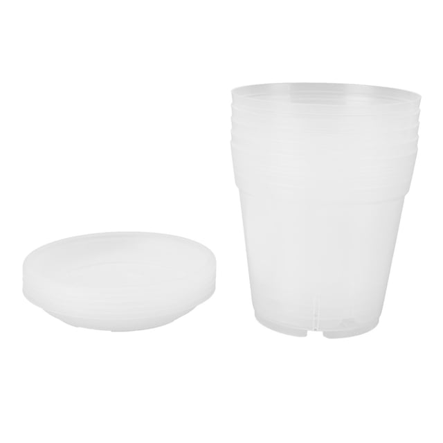 Pot d'Orchidée, Ensemble de Pots de Plantes en Plastique Transparent, Drainage Optimal, Design Transparent pour Observer la Croissance des Racines, Adapté à Diverses Plantes, Intérieur et Extérieur