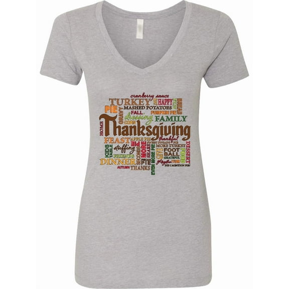 Inktastic Thanksgiving Word Salad Women's V-Neck T-Shirt