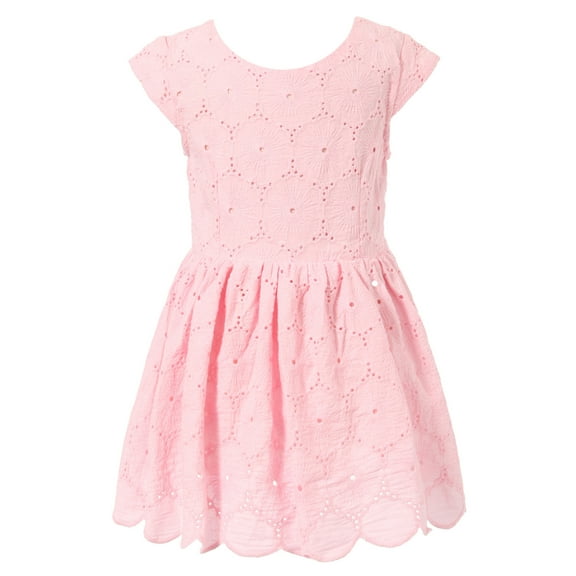 Richie House Girls' Solid Sweet Dress with Embroidery RH1848