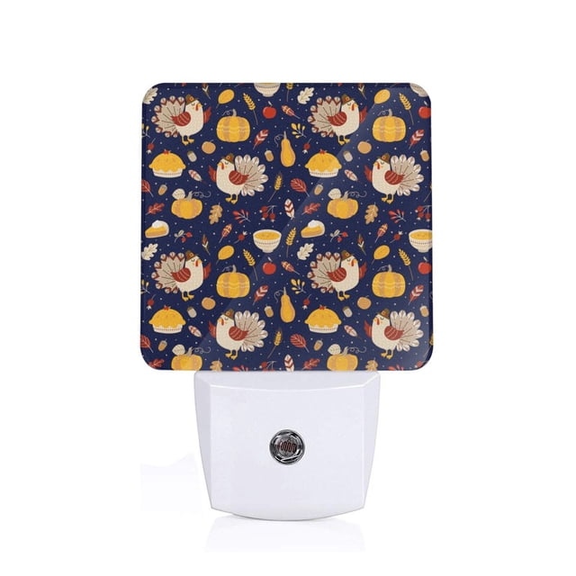 Balery Turkey And Autumn Luz Nocturna LED con Sensor Automático, Enchufe con Sensor Crepuscular, Luz Suave de 0.5W para Dormitorio, Pasillo, Baño-US